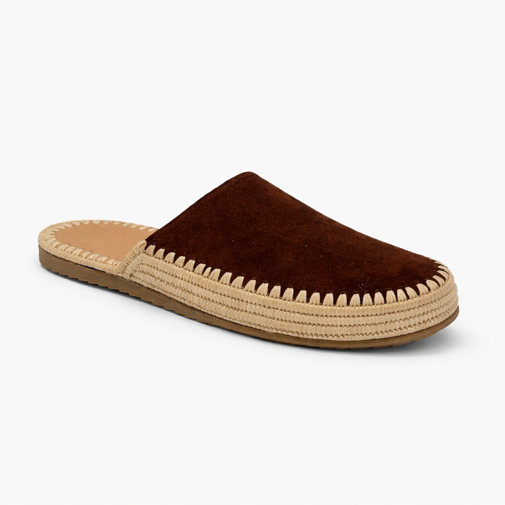 Mule Sablea - Cuir suède Marron