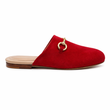 Mule Torino Femme - Cuir Suède Rouge